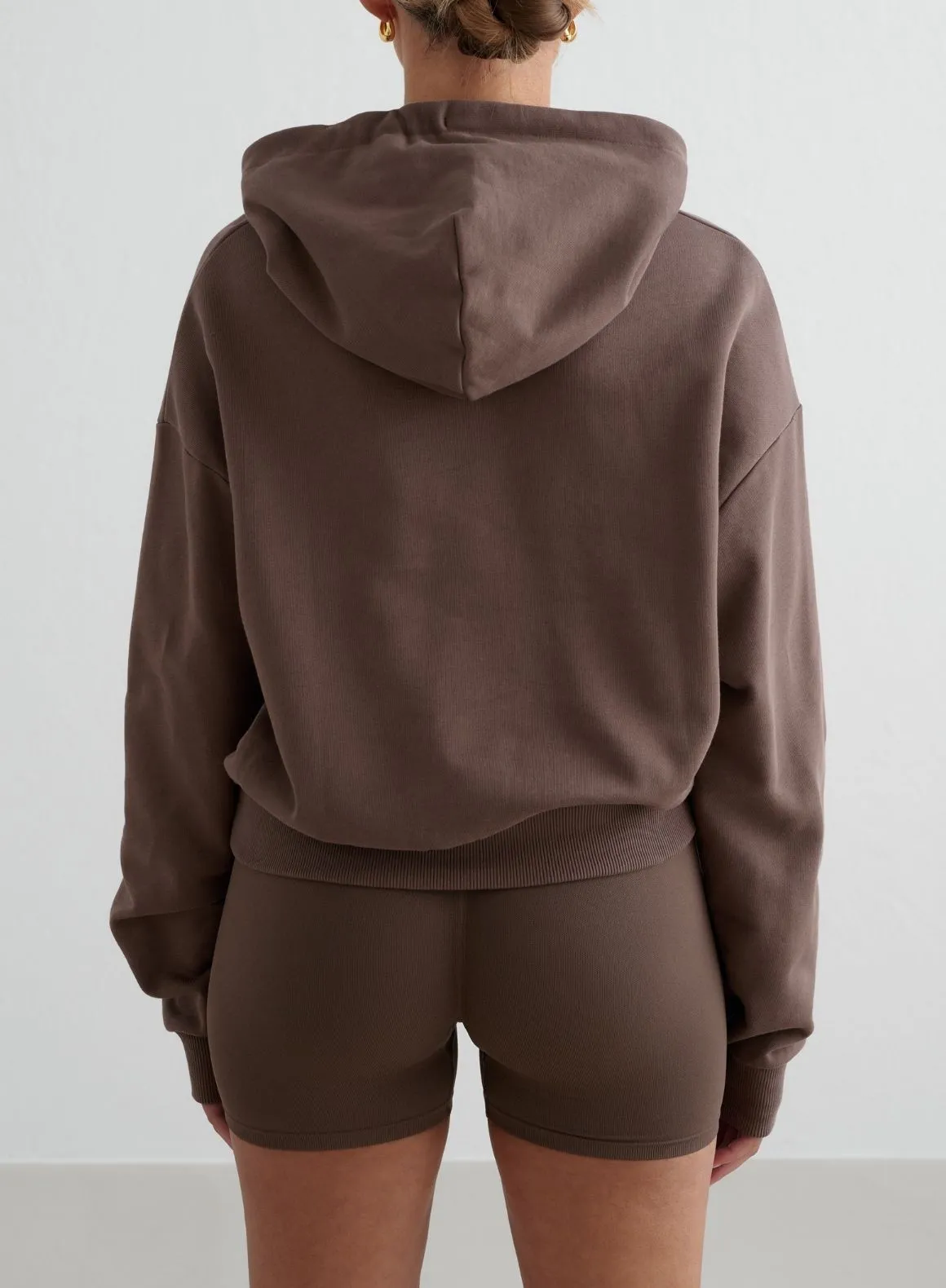 Wellness wear Loose Fit Macchiato Varsity Chunky Terry Hood