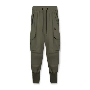 0437. Tetra-Lite? Cargo High Rib Jogger - Dark Olive Four Way Stretch Water Repellent Coating