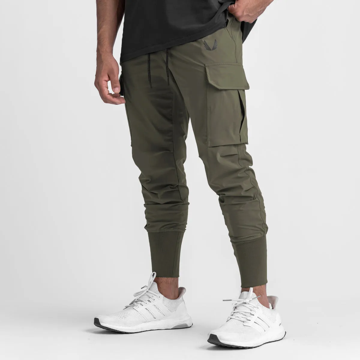 0437. Tetra-Lite? Cargo High Rib Jogger - Dark Olive Tagless Design WindproofLayer