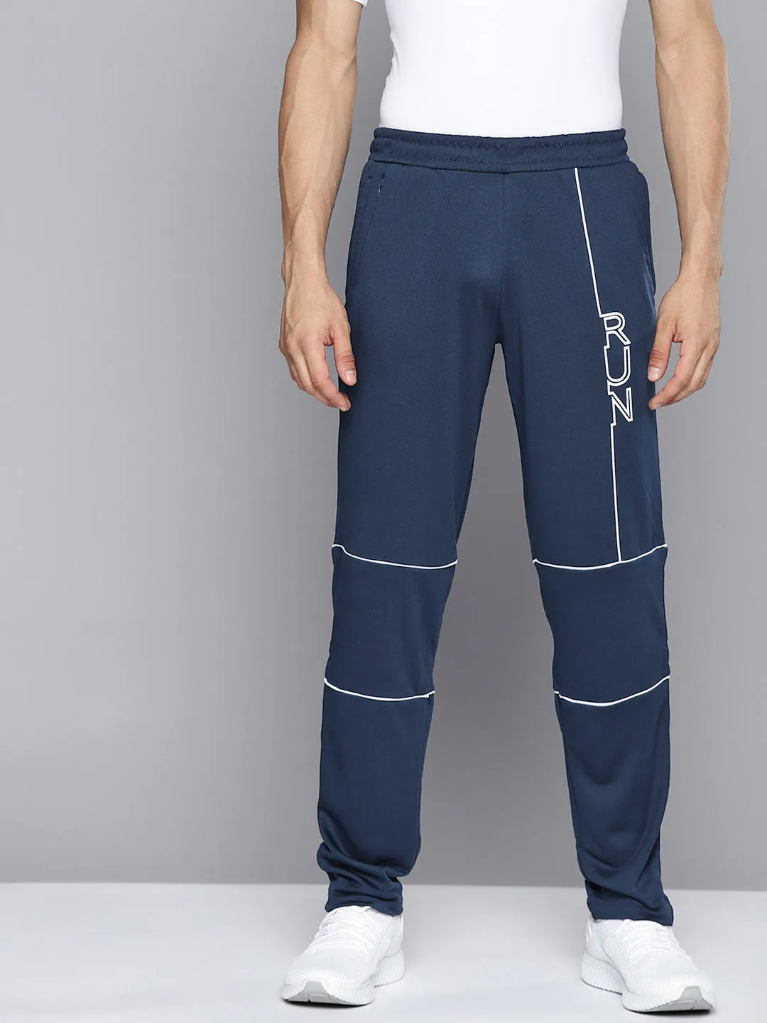 Weekend Ready Alcis Men Navy Blue Printed Slim Fit Track Pants