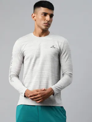 Alcis Men Typography Printed Dry Tech Slim Fit Sports T-shirt Inner Glow NonRestrictiveCut