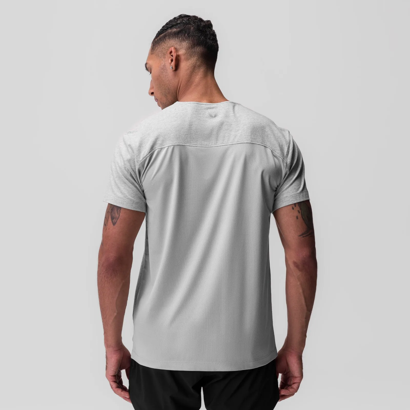 0846. CottonPlus? Standard Mesh Back Tee - Heather Grey Active Style