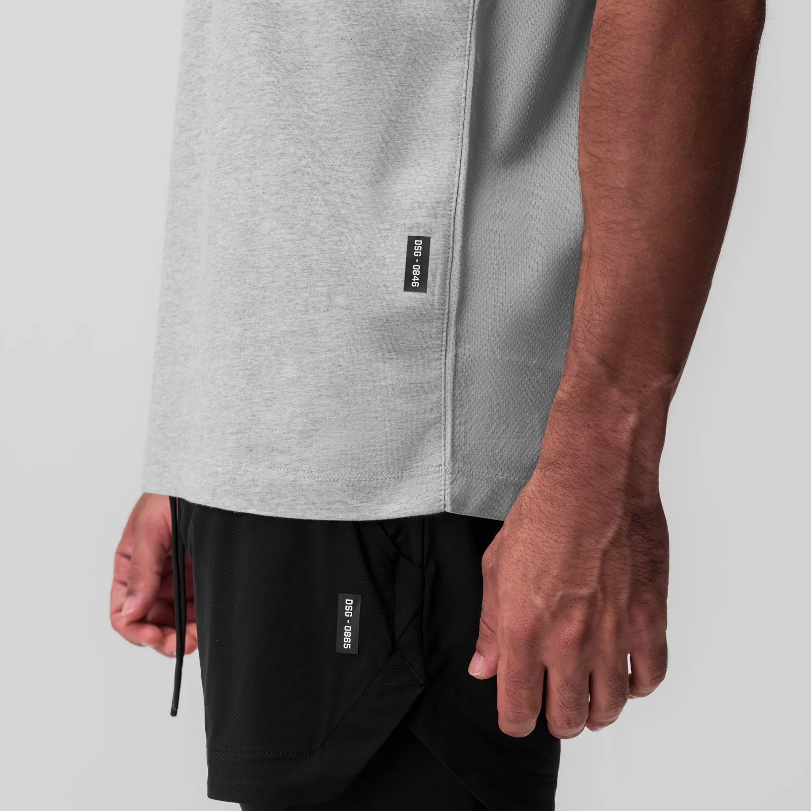 0846. CottonPlus? Standard Mesh Back Tee - Heather Grey Timeless Look Fashionable Comfort