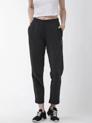SustainableManufacturing Alcis Women Black Solid Cropped Training Track Pants