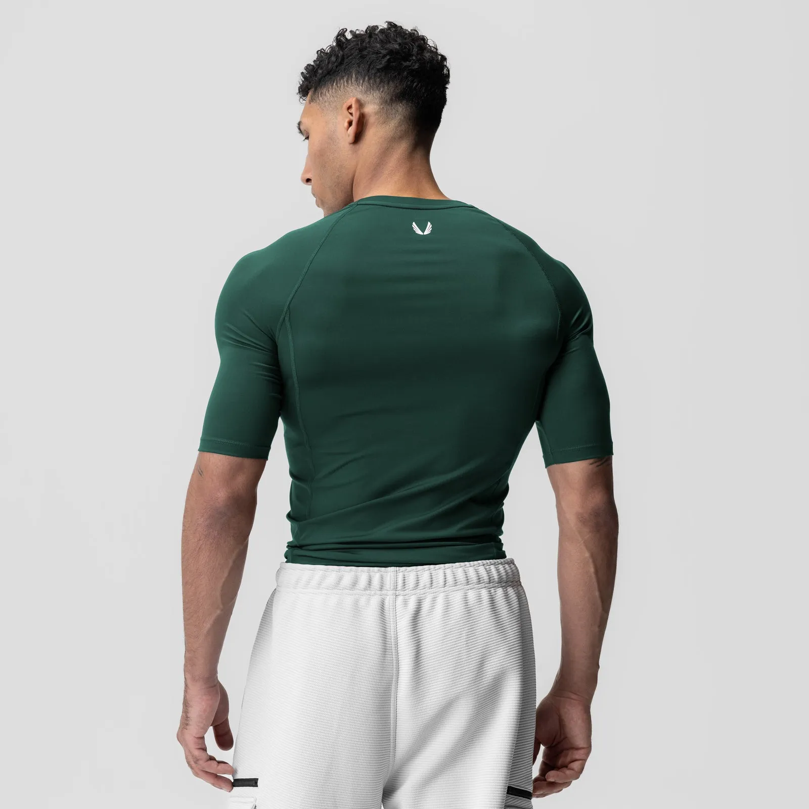 1027. WarpFlexx-Lite? Half-Sleeve Baselayer - Forest Green Winter Layer Eco Certified Fiber