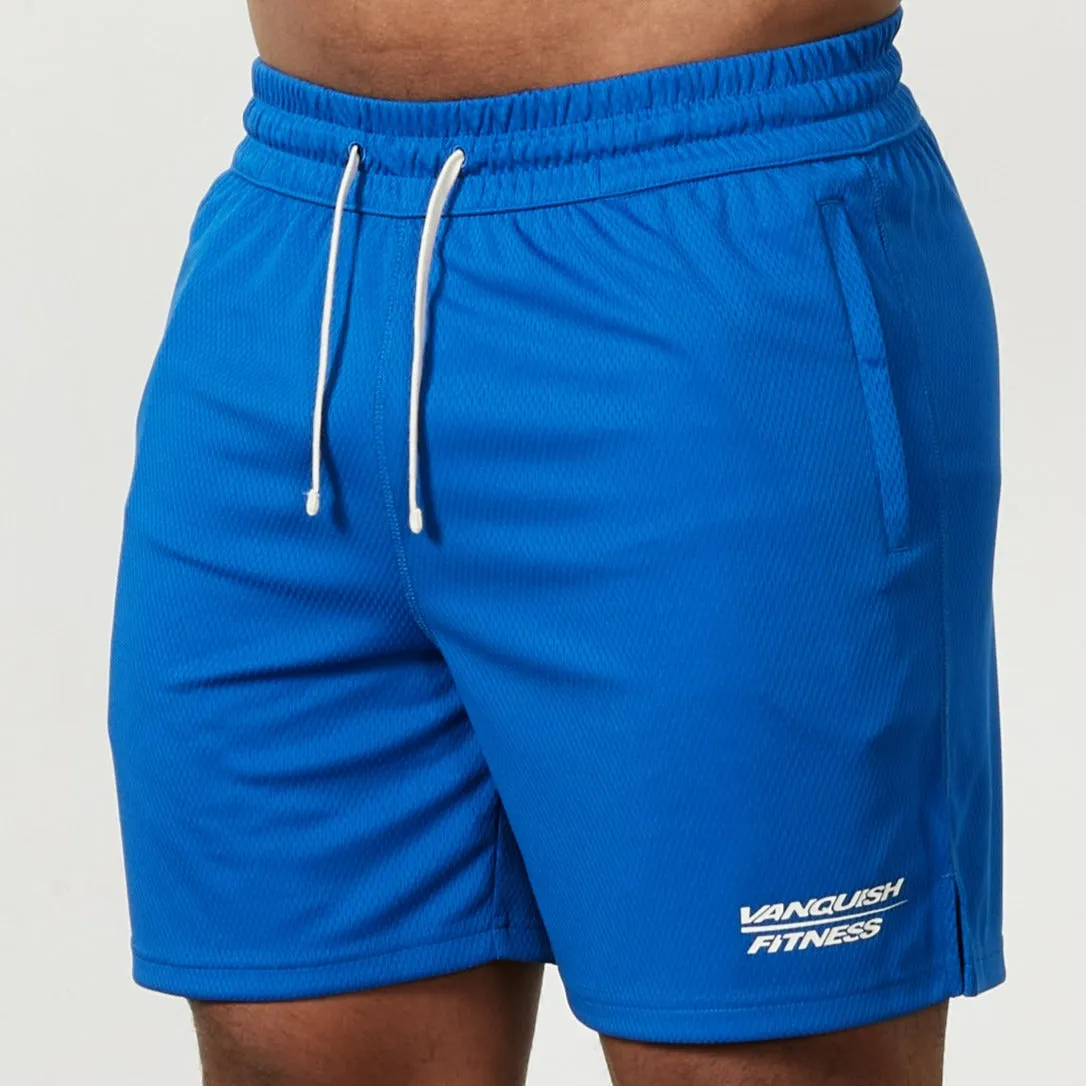 compression support petite size Vanquish Speed Cobalt Blue Mesh Shorts
