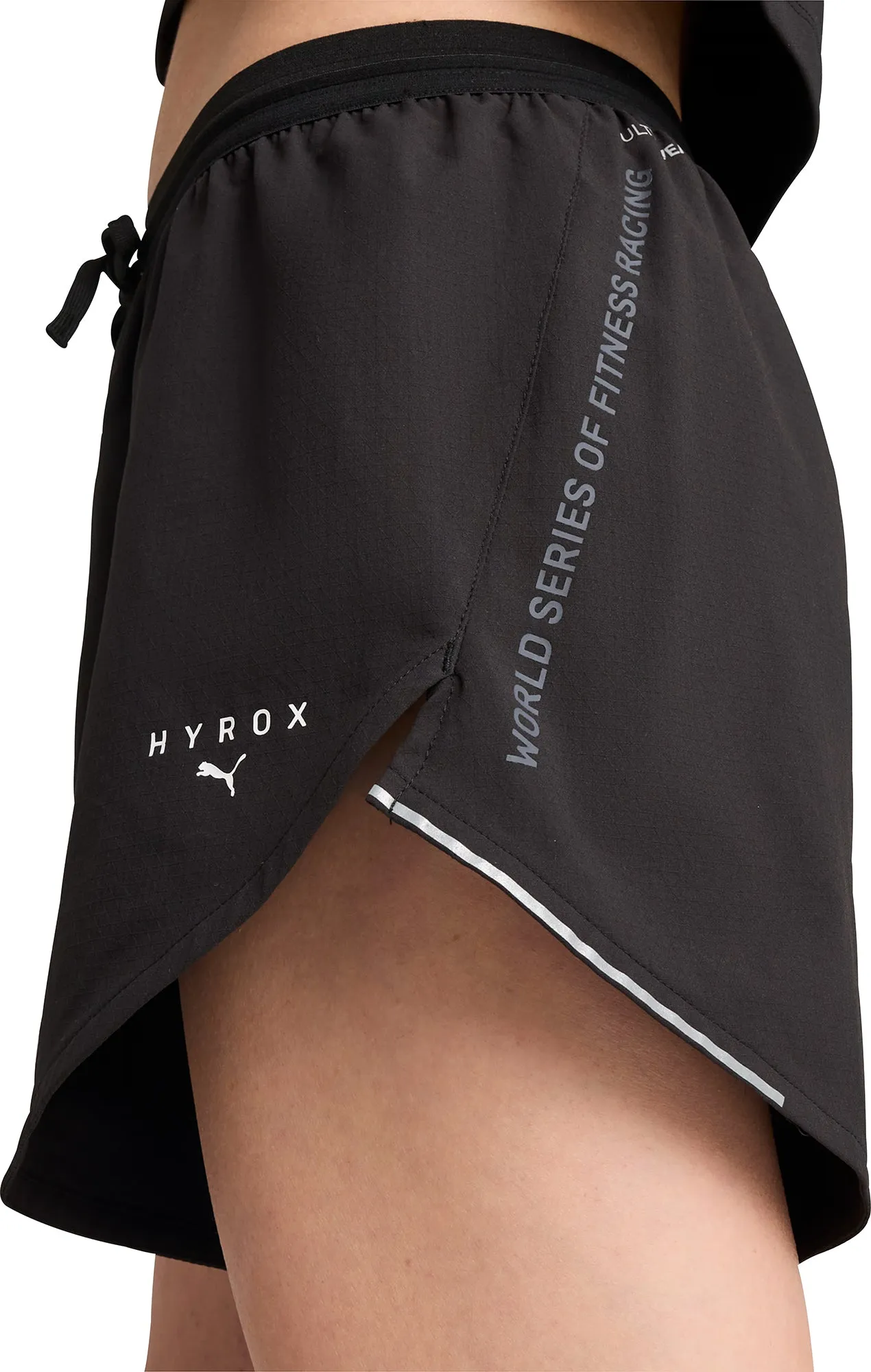Puma X HYROX Ultraweave Velocity 4 Inch Womens Training Shorts - Black Hidden Storage Compartment