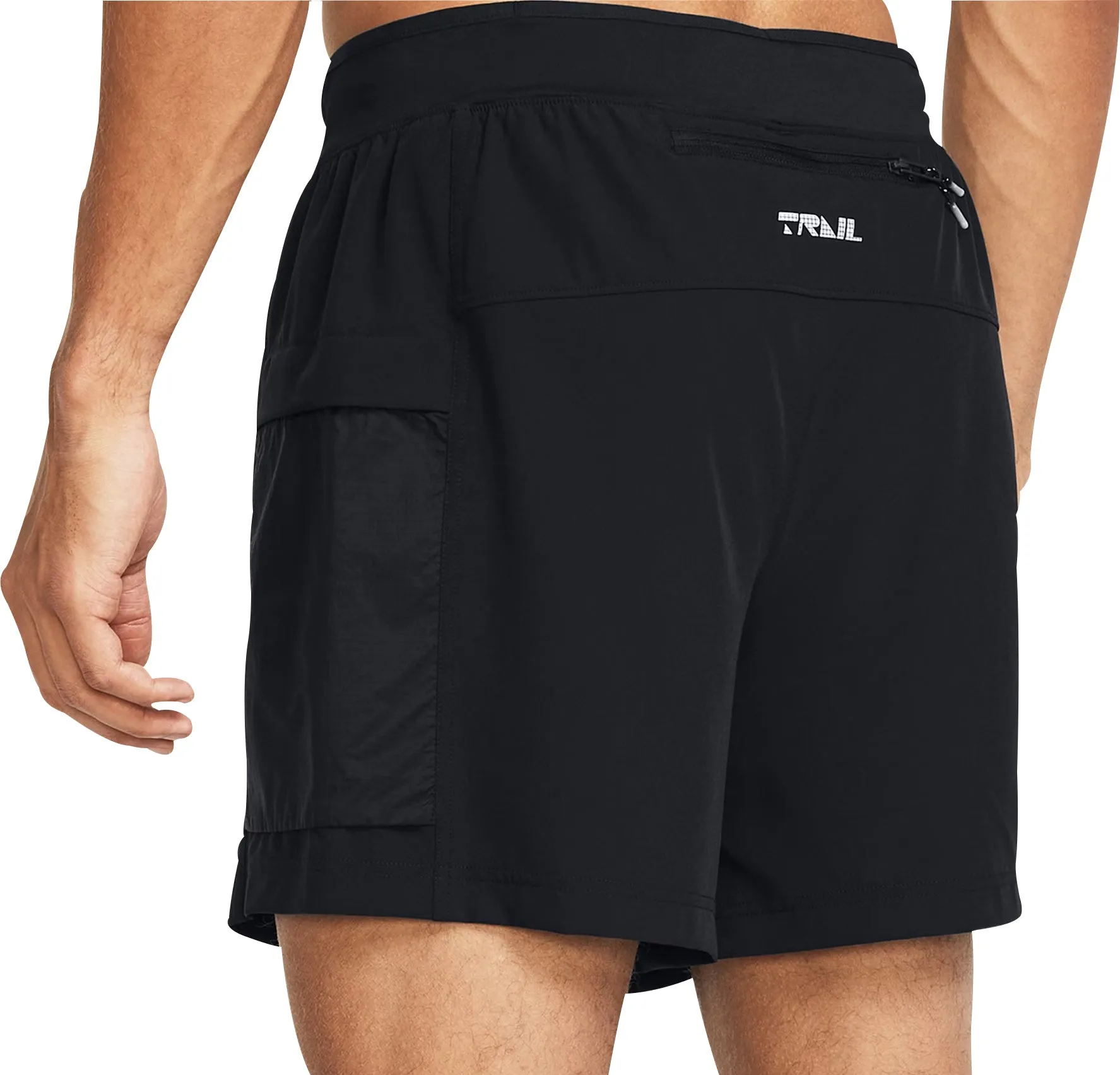 Under Armour Launch Trail 5 Inch Mens Running Shorts - Black finance industry Seam Free Construction