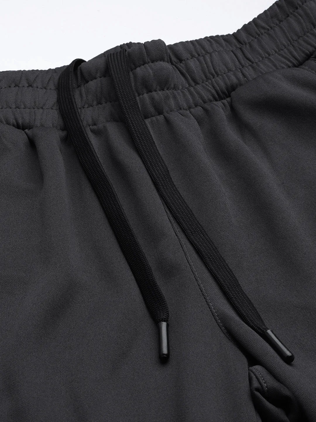 ALCIS Women Charcoal Grey Typography Track Pants AdjustableDrawstring