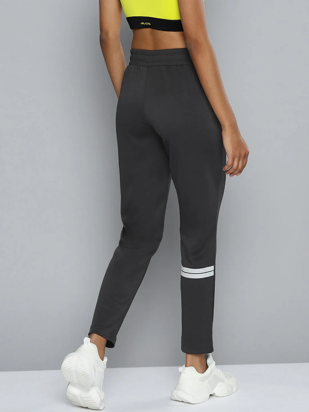 ComfortFit Functional Layer ALCIS Women Charcoal Grey Typography Track Pants