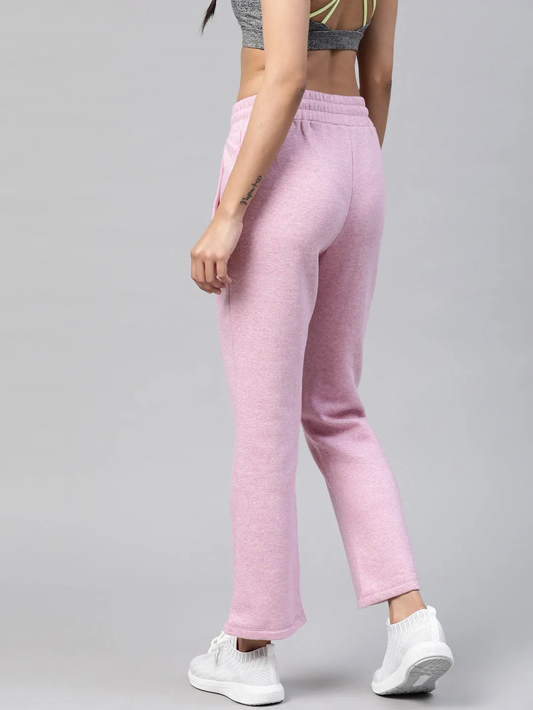 Versatile Look Alcis Women Lavender Slim Fit Solid Knitted Track Pants