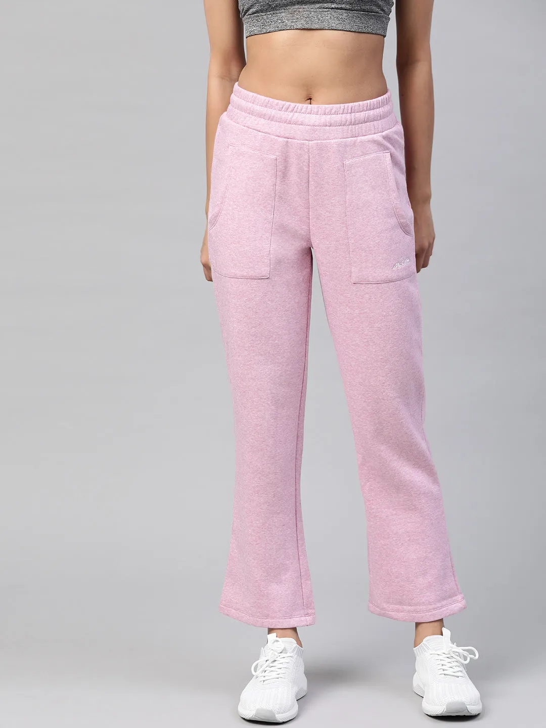 UV Protection Alcis Women Lavender Slim Fit Solid Knitted Track Pants