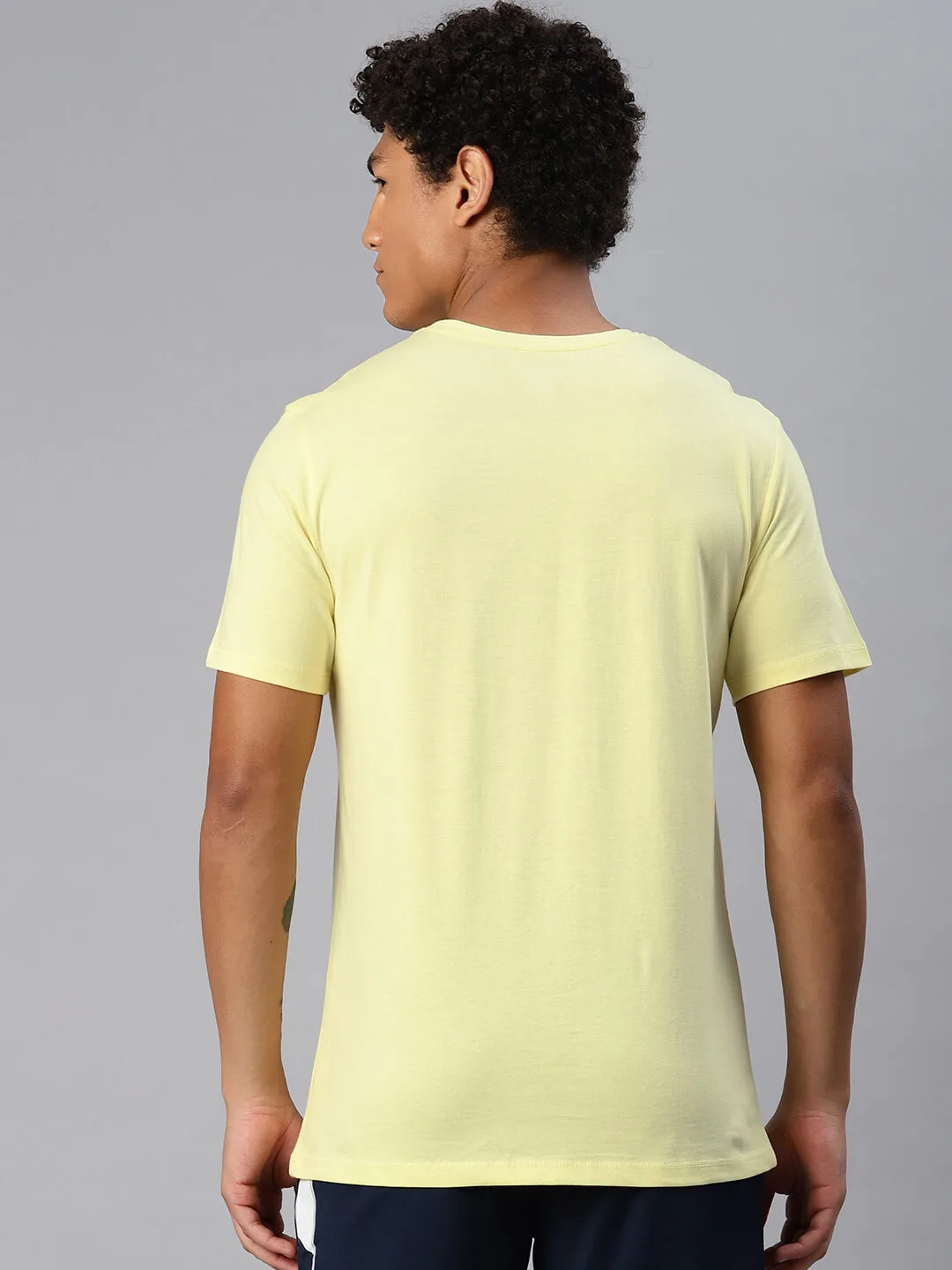 DoubleLayered Collar Alcis Men Typography Printed T-shirt