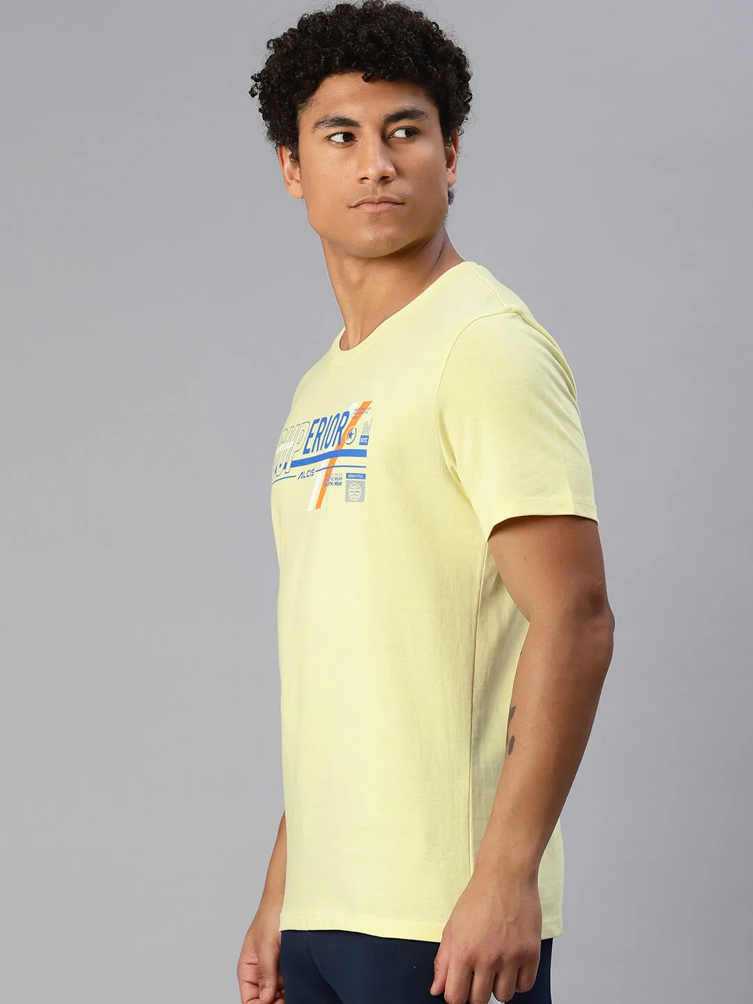 Alcis Men Typography Printed T-shirt slow life Urban Pulse