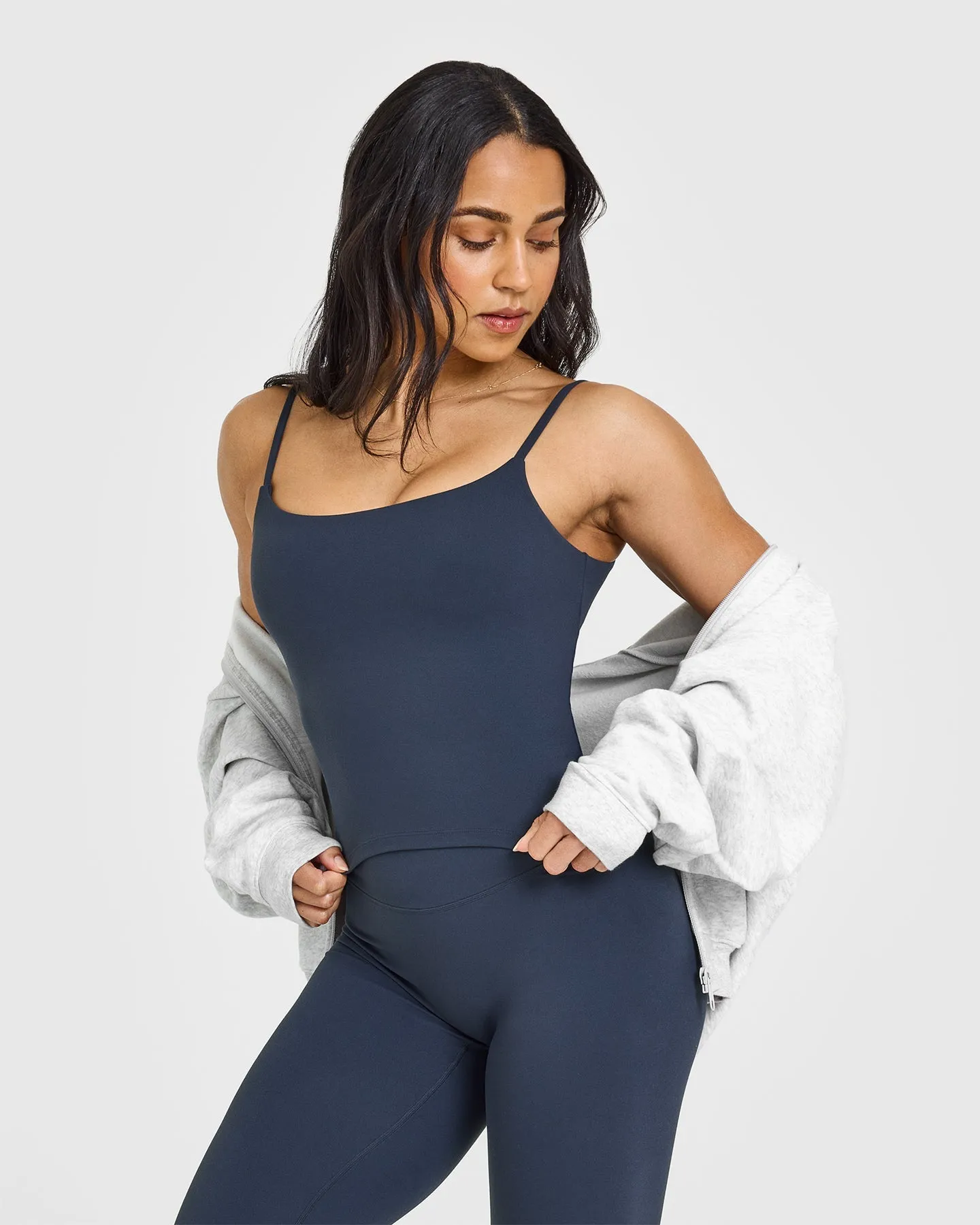AbrasionFree Edging Classic Fit SoftMotion? Strappy Mid Vest with Built in Bra Shelf | True Blue