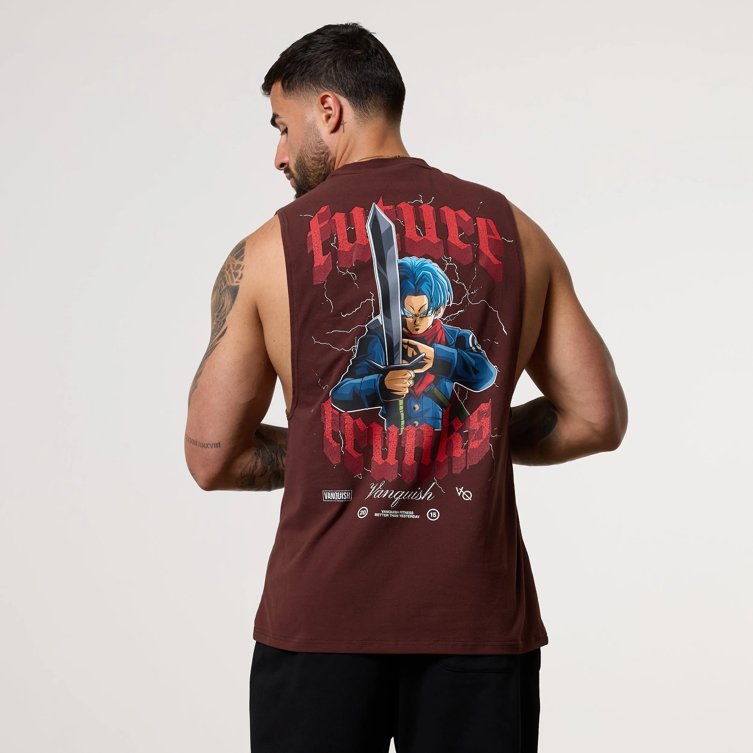 ZeroDistressFinish Vanquish DBS Trunks Brown Sleeveless T-Shirt