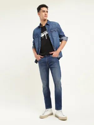 Artist Vibe Durable Tailored Cut Men's 512 Blue Slim Tapered Fit Mid Rise Jeans