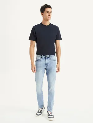 Subtle Texture Trend Setter Road Trip Casual Men's 512 Blue Slim Tapered Fit Mid Rise Jeans