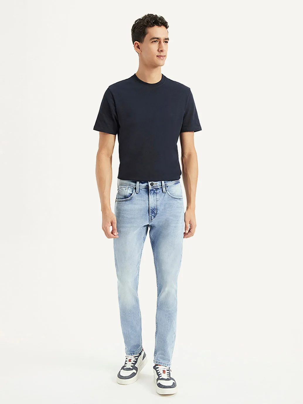 Subtle Texture Trend Setter Road Trip Casual Men's 512 Blue Slim Tapered Fit Mid Rise Jeans