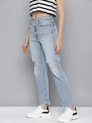 Women's Blue Wedgie Straight Fit High Rise Jeans Modern Look