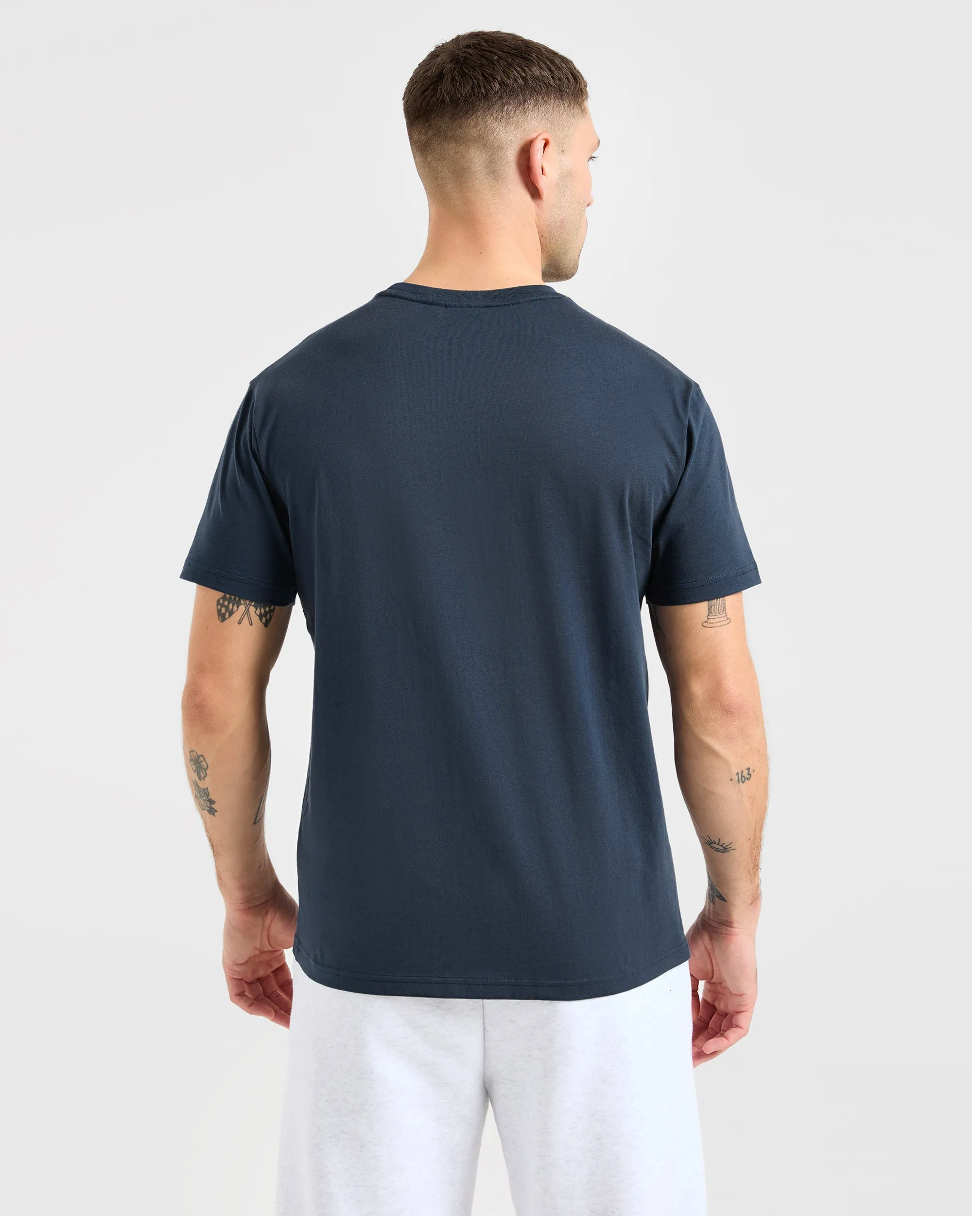 TaglessCollar ReinforcedNeckline Essential T Shirt - Navy Blue