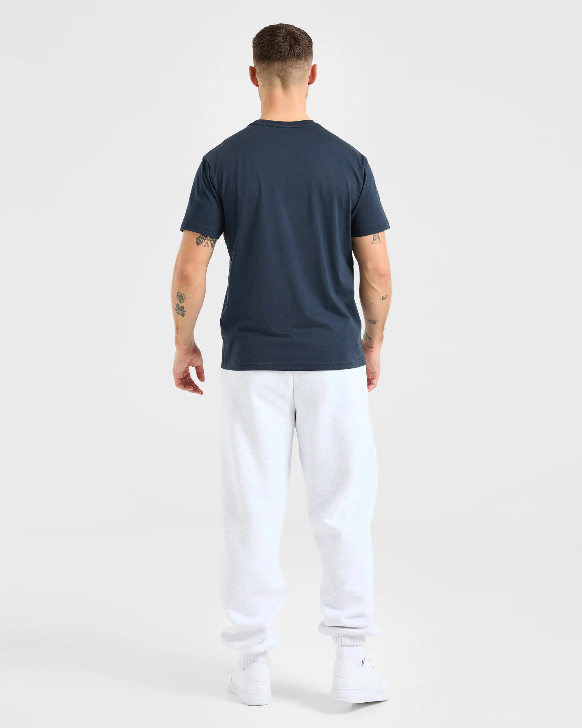 Boat neck style Essential T Shirt - Navy Blue