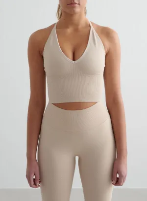Clay Shape Seamless Cross Back Bralette mesh panels