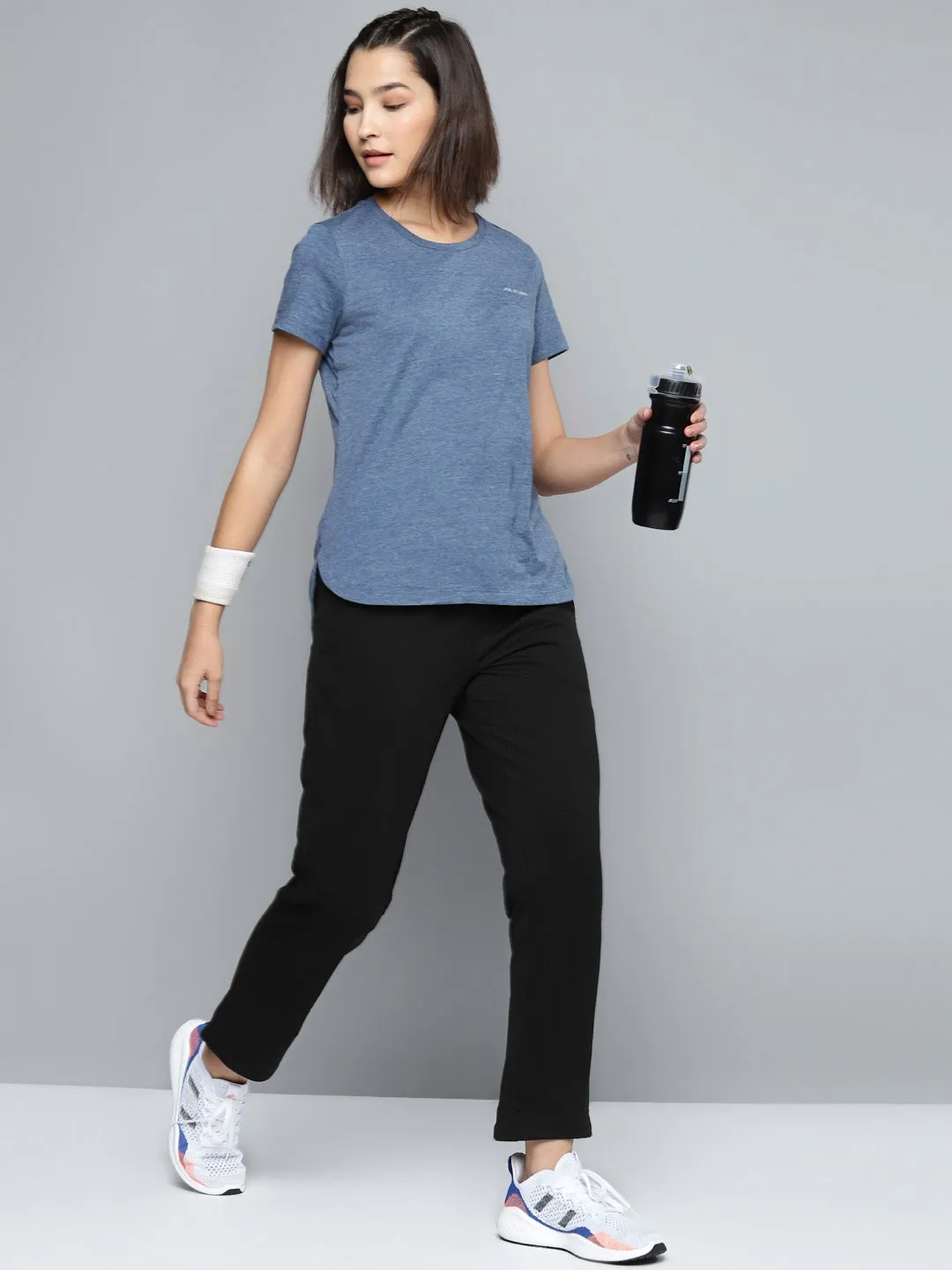 Alcis Women Solid Black Track Pant Loose Fit
