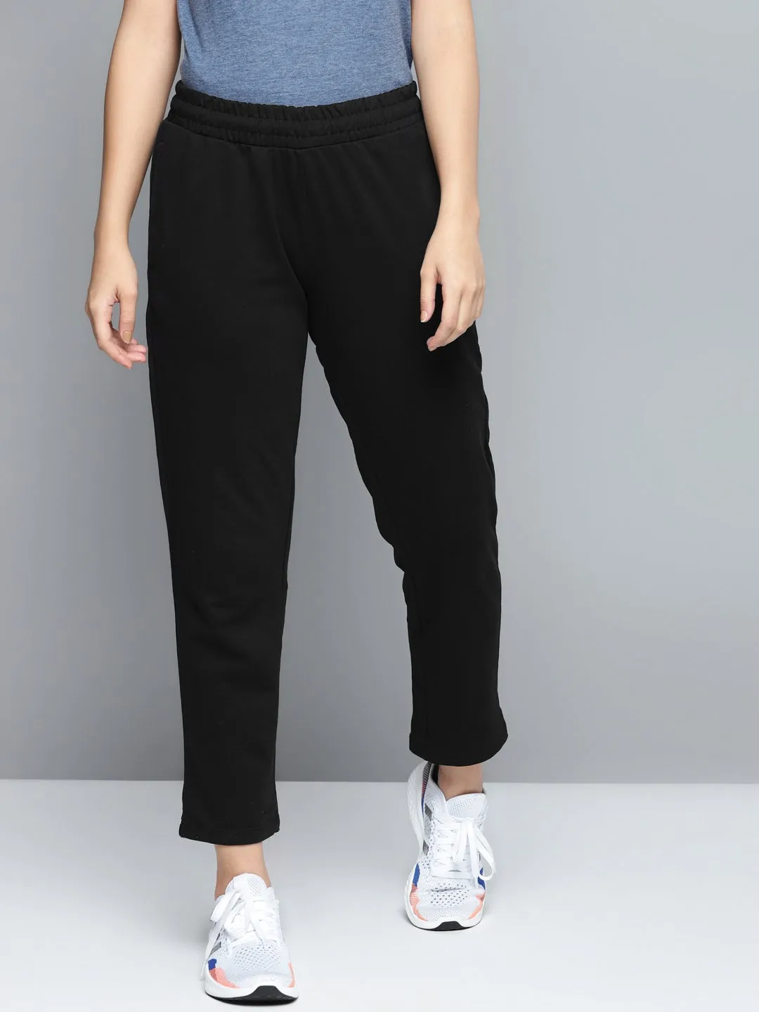 Alcis Women Solid Black Track Pant Quick Dry Technology