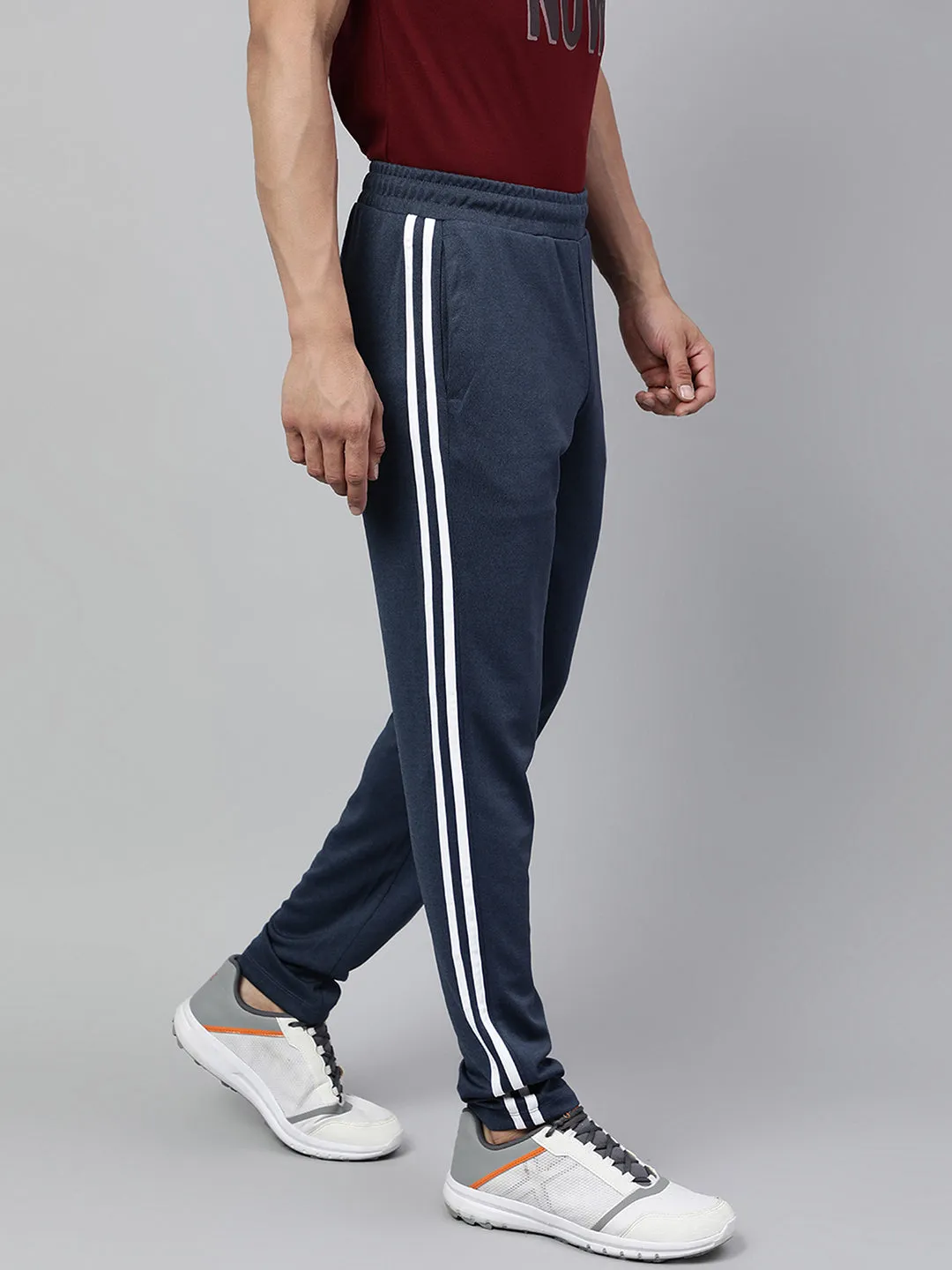 ResilientElasticBand Alcis Men's Dark Blue Anti-Static Slim-Fit Training Track Pants