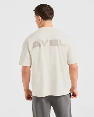Blur Oversized T Shirt - Off White graduation Minimal Comfort Style
