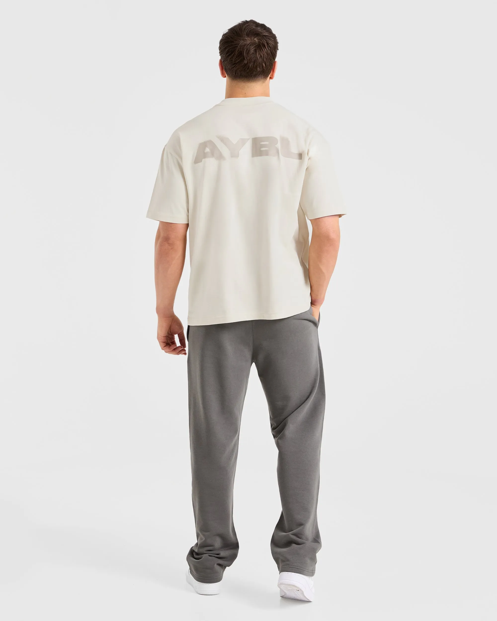 Classic Style Thermal Regulating Layer Blur Oversized T Shirt - Off White