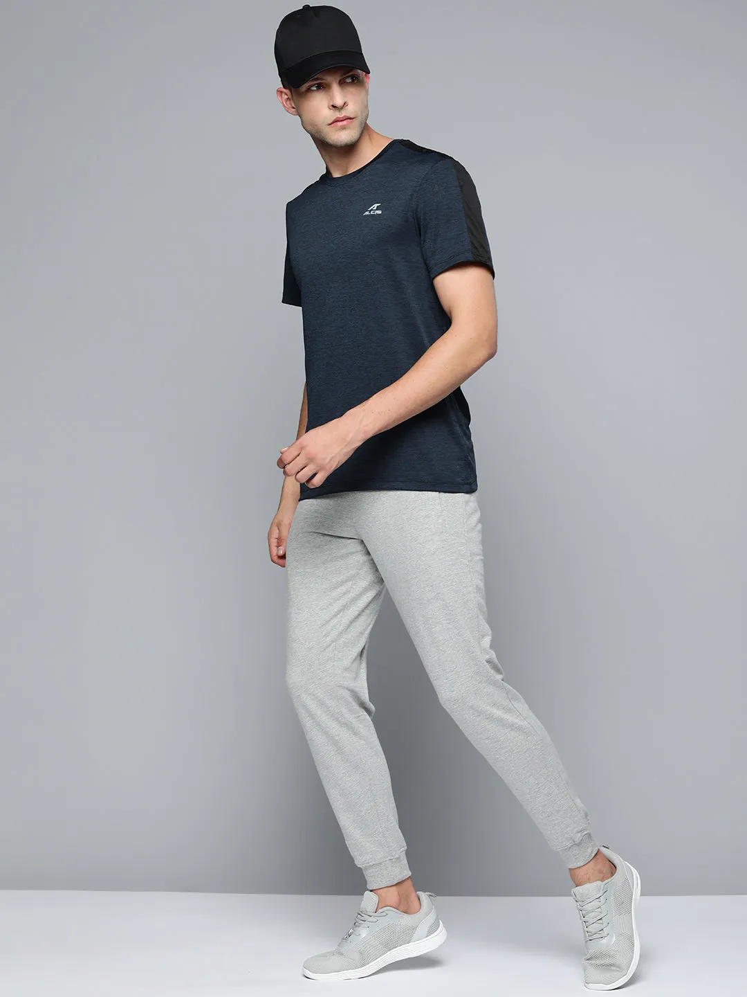 Fresh Ease Cool Edge Alcis Men Navy Blue T-shirt