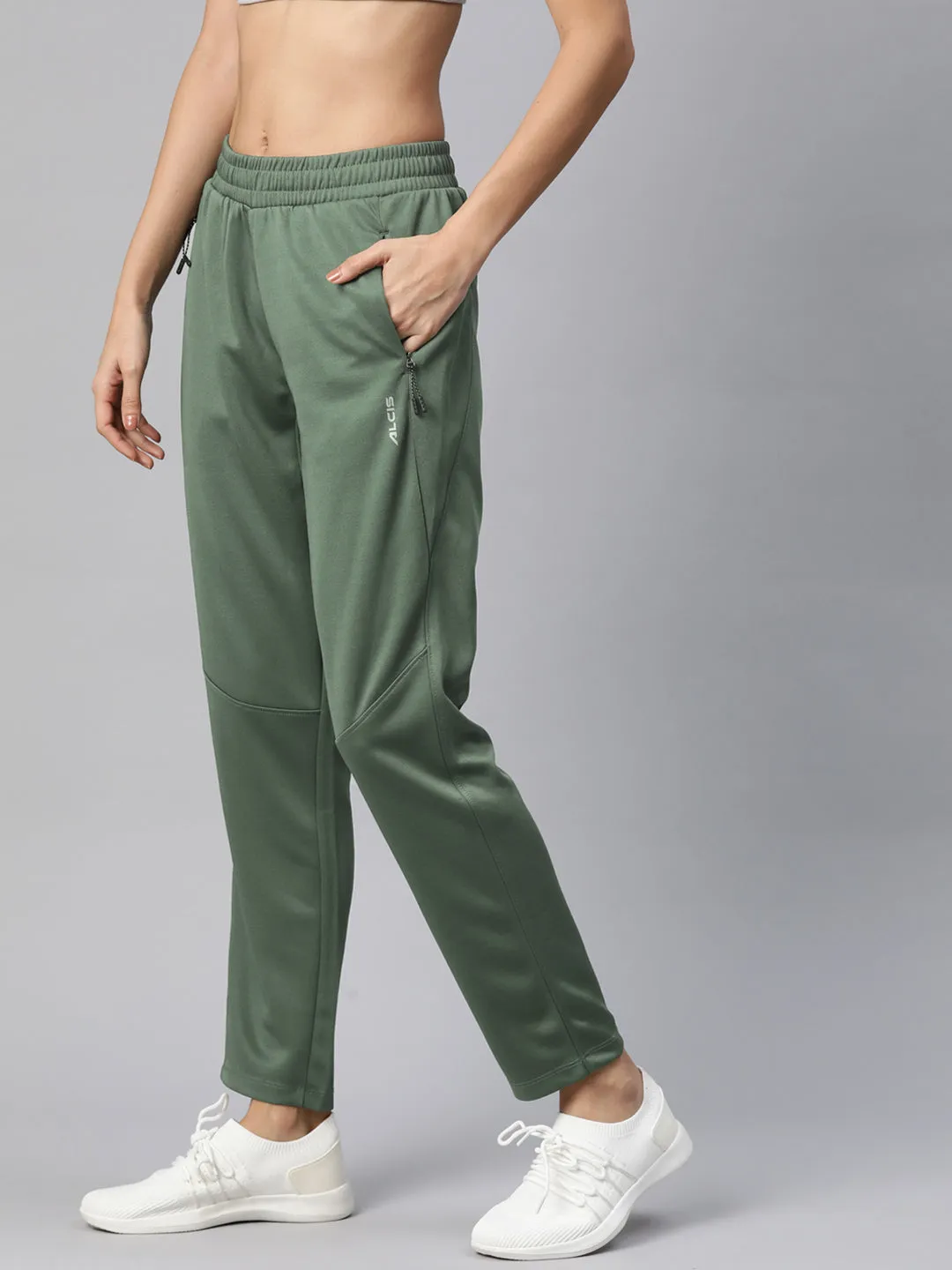 Elastic Free Cuffs Alcis Women Slim Fit Hyper Hue Performance Reflective Track Pants