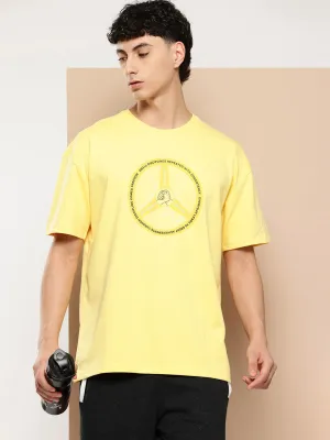Clear Glow FadeResistant Alcis Men Typography Printed Drop-Shoulder Sleeves Sports T-shirt