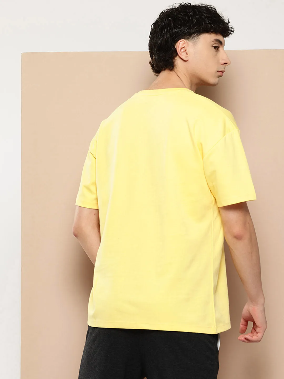 Durable Reinforced Edges Hope Fit Alcis Men Typography Printed Drop-Shoulder Sleeves Sports T-shirt