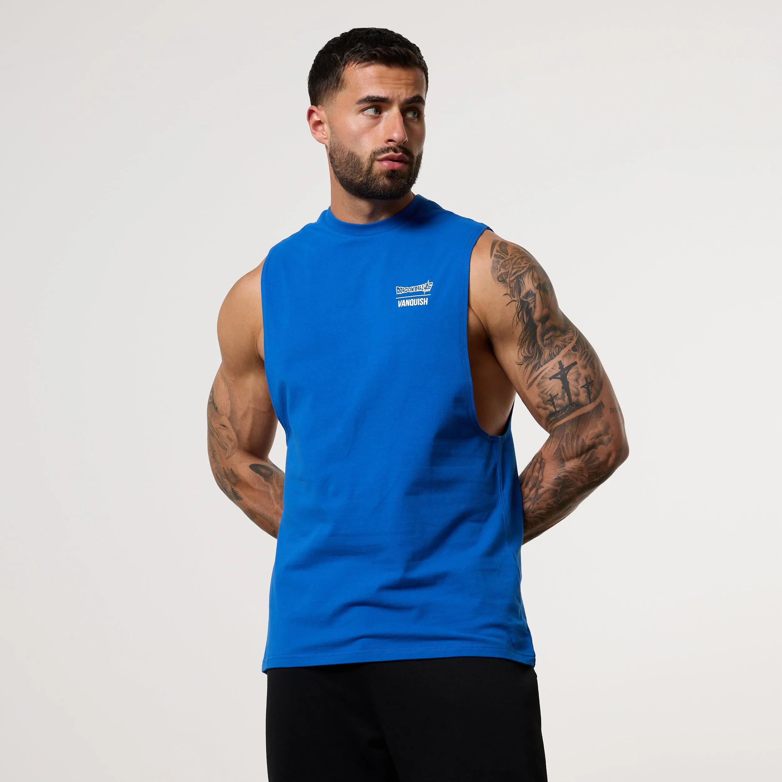 TexturedWeavePattern EnhancedDurabilityFinish Vanquish DBS Vegeta Blue Sleeveless T-Shirt