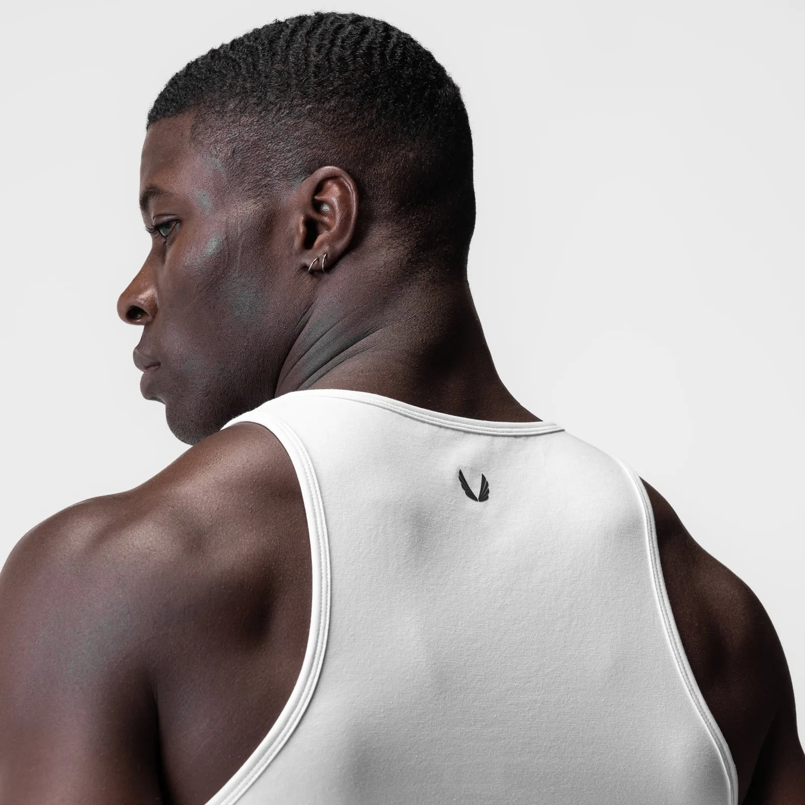 High Neck Cut 0924. Supima? Essential Slim Tank - White