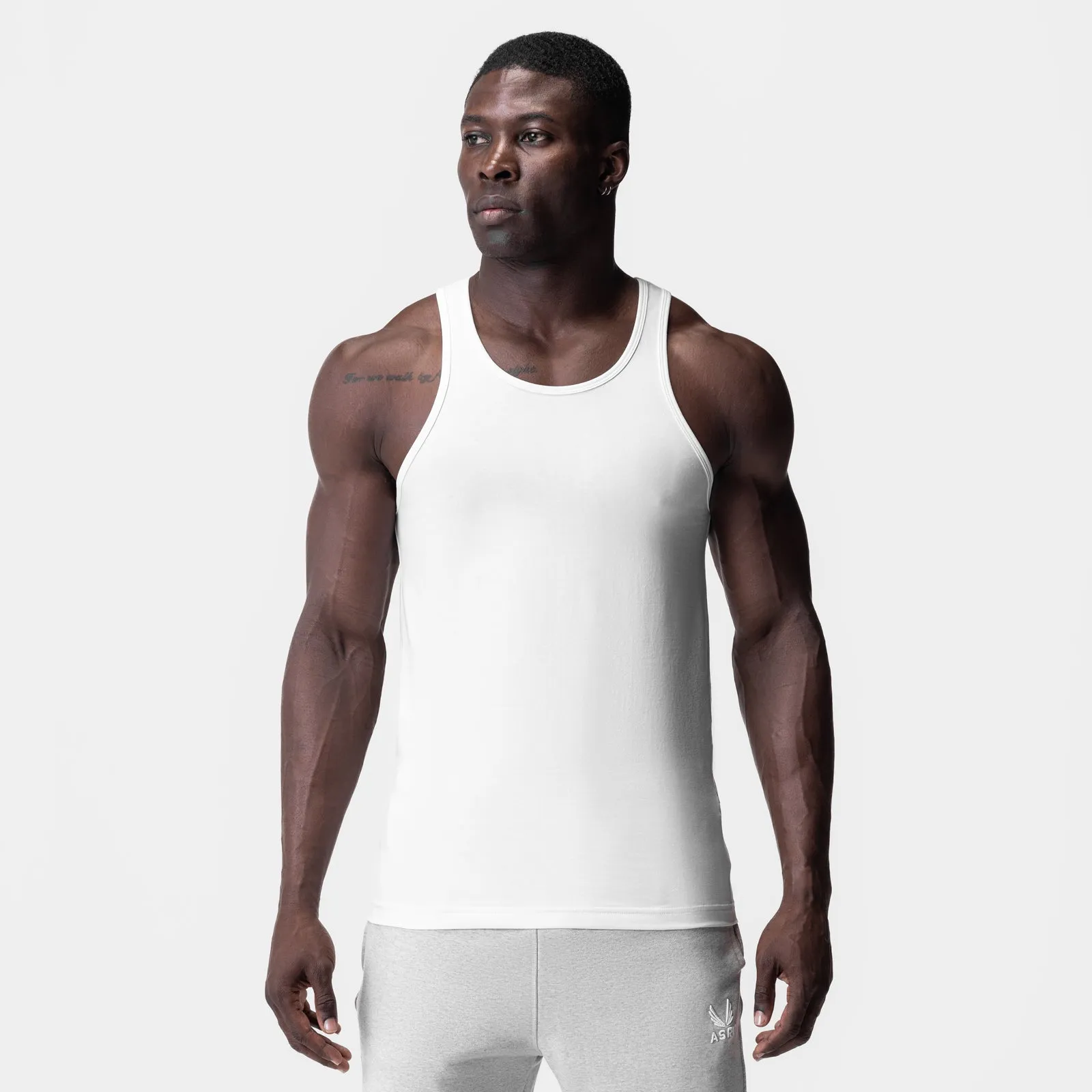 Training Outfit Loss - reduced 0924. Supima? Essential Slim Tank - White