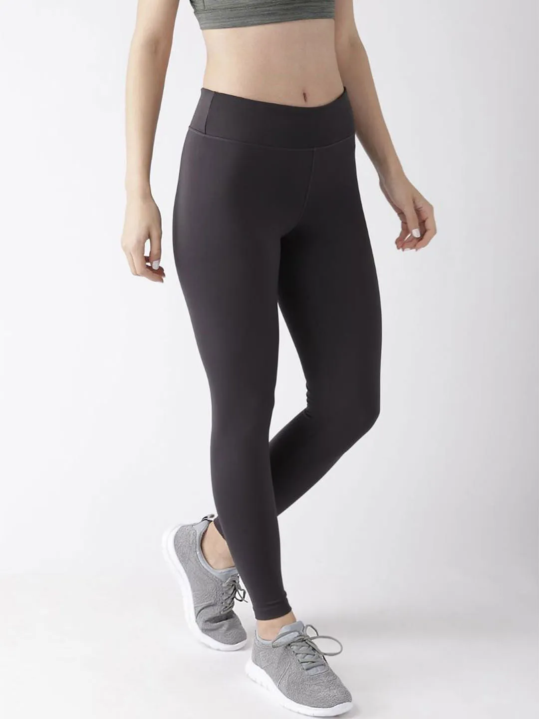 Shape Retain For Men Alcis Women Charcoal Grey Solid Training Tights