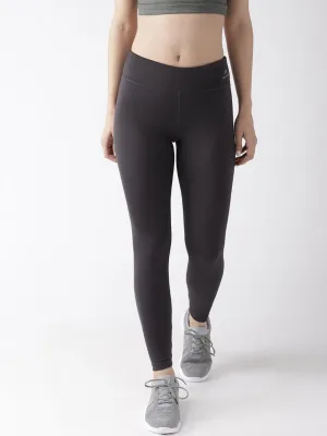 Alcis Women Charcoal Grey Solid Training Tights Total Comfort