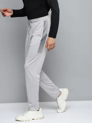Alcis Men Grey Solid Slim Fit Mid-Rise Regular Track Pants Move Comfort Reinforced Seams