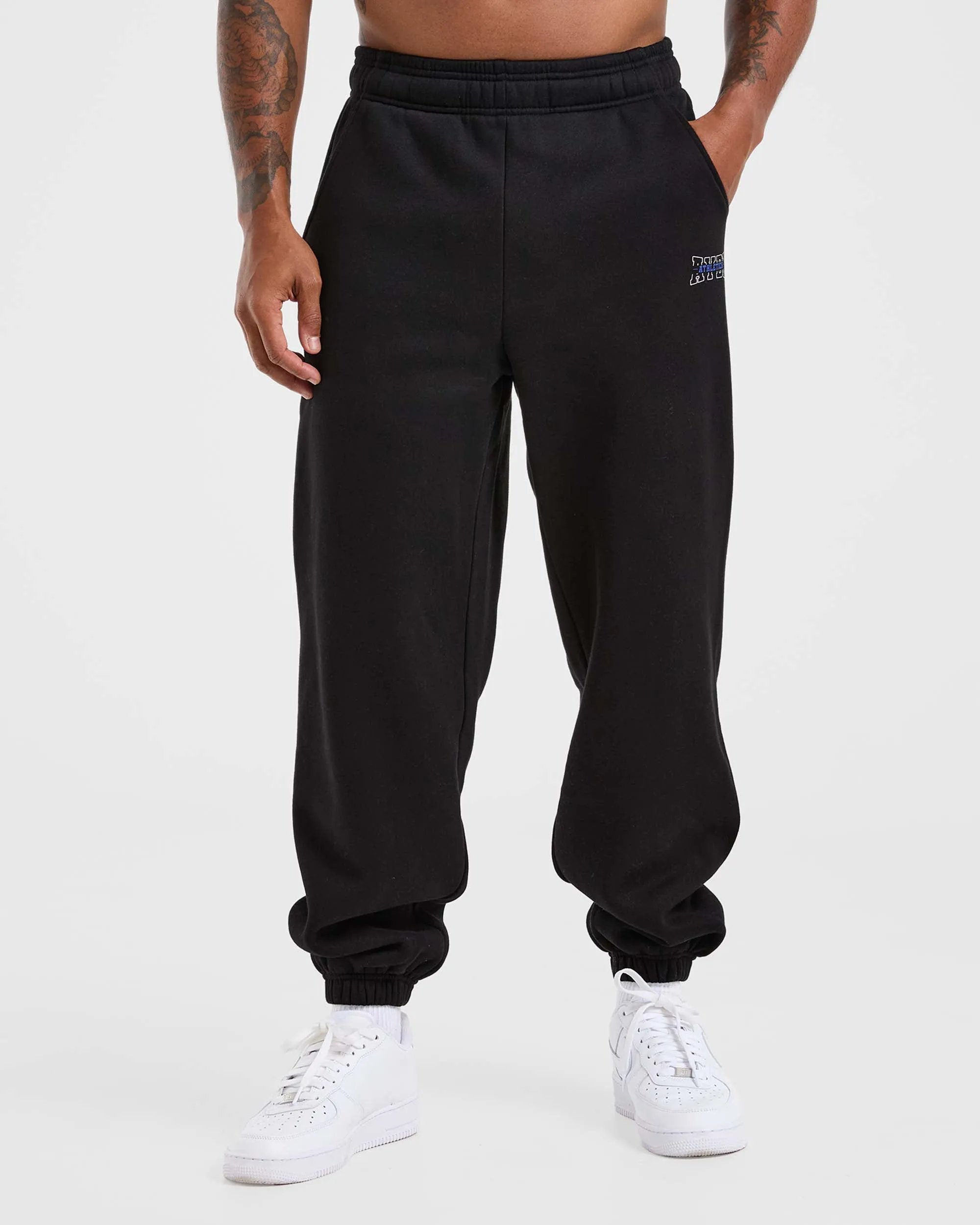 Athletics Oversized Joggers - Black Flattering Waist Classic Fit