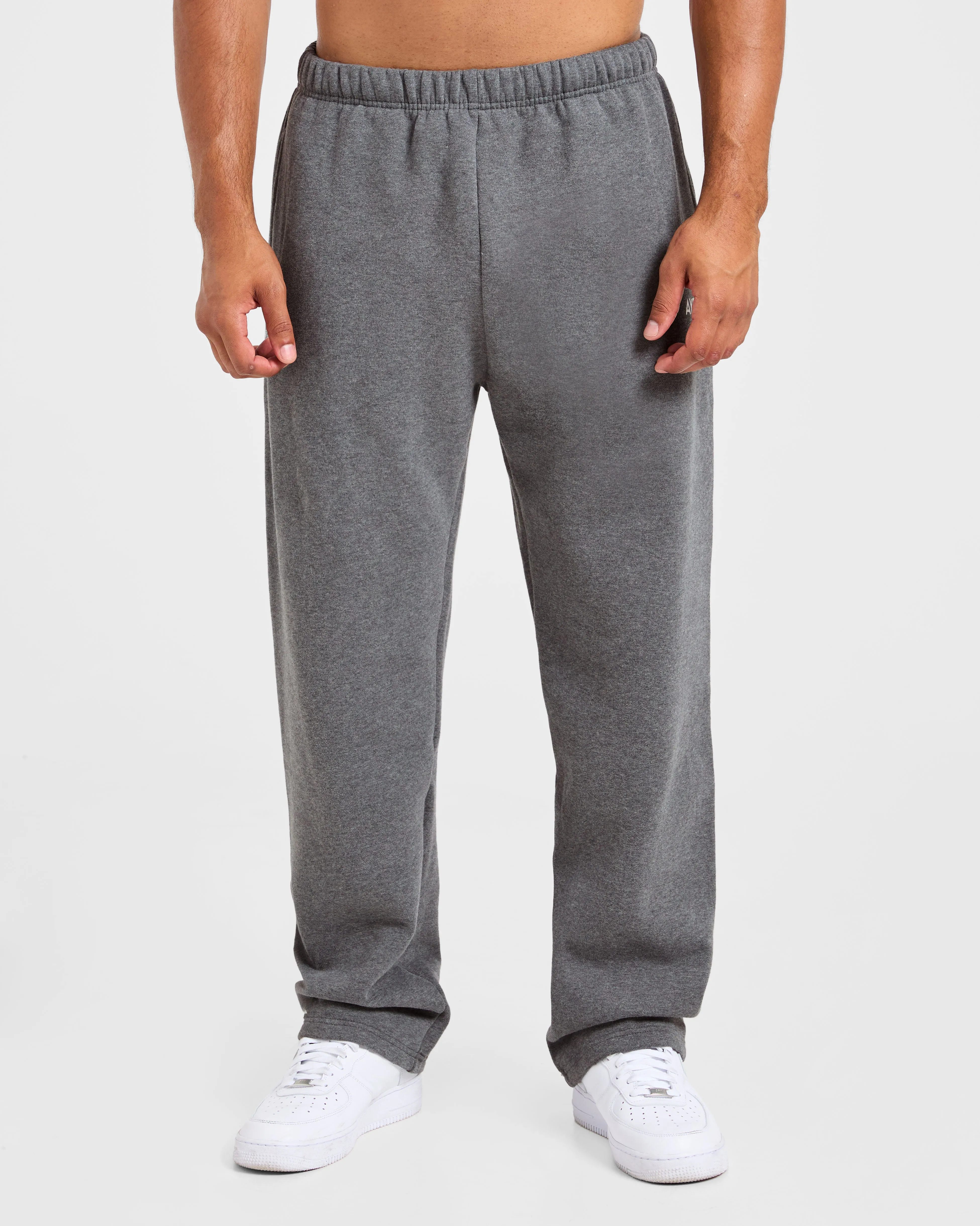 Essential Oversized Straight Leg Joggers - Charcoal wrinkle free Chill Wear