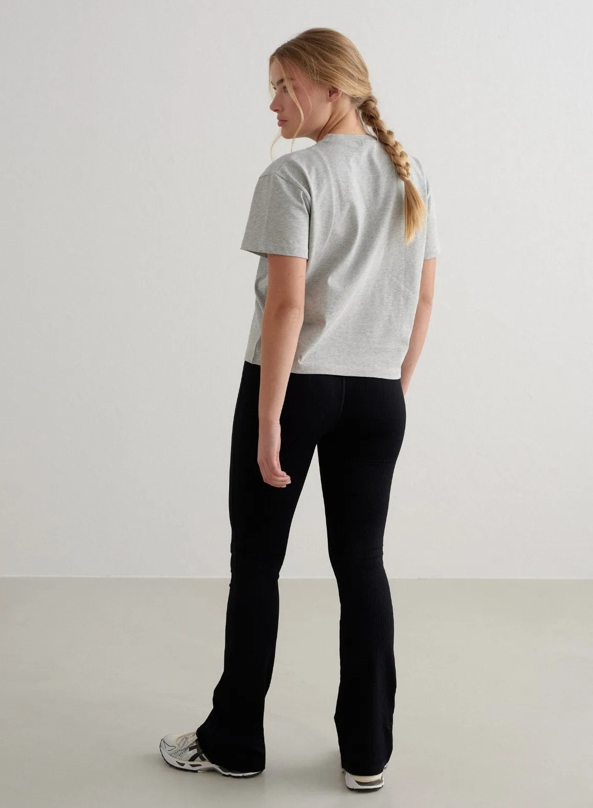 Grey Melange Varsity Boxy T-shirt Kids playfulness