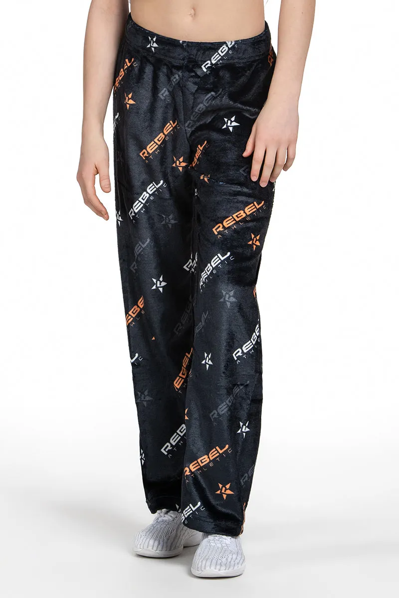 Plush Lounge Pant in Tangerine Rebel Level Plus-size option Abrasion Resistant Surface