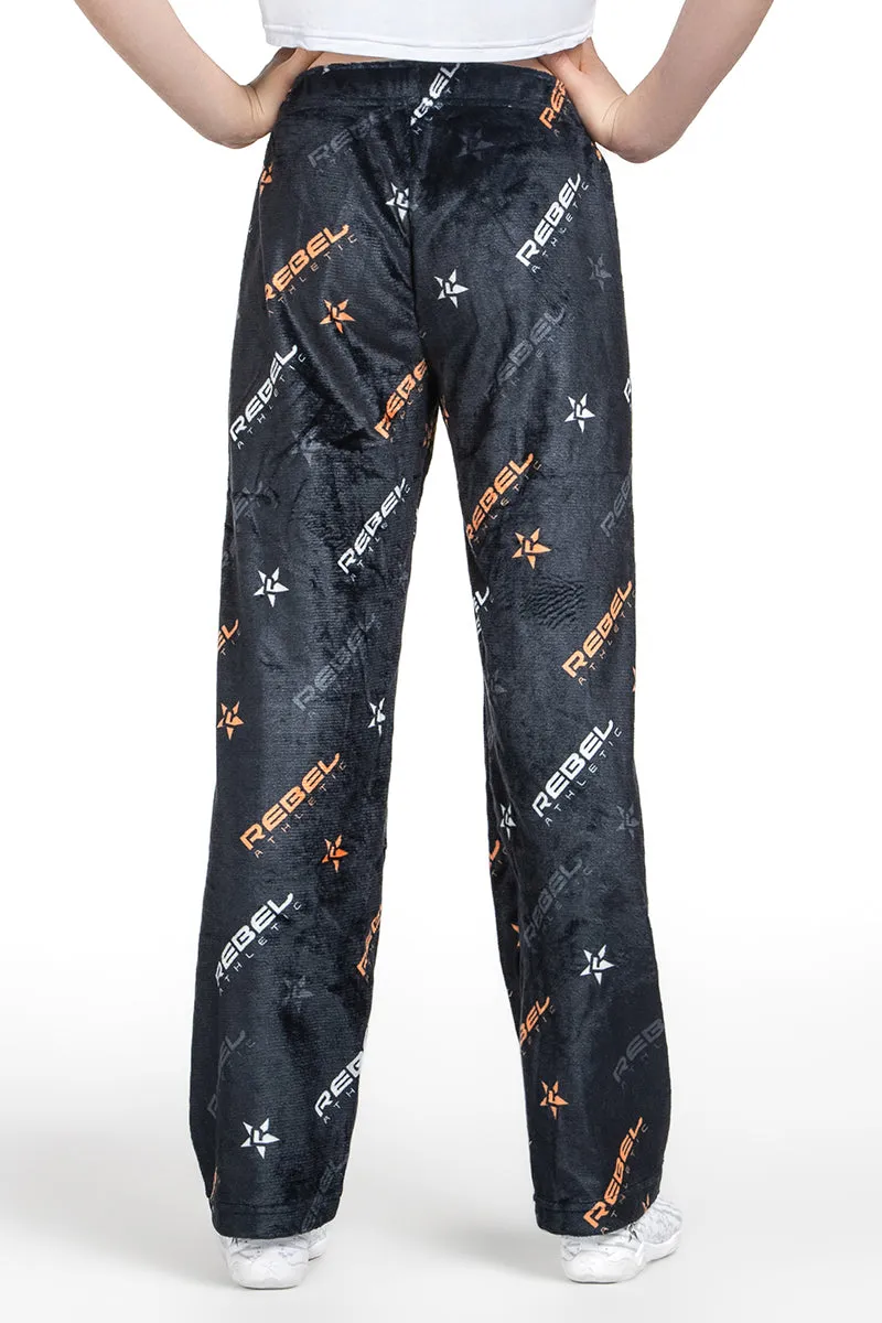 Soft Brush Lining Lightweight Plush Lounge Pant in Tangerine Rebel Level