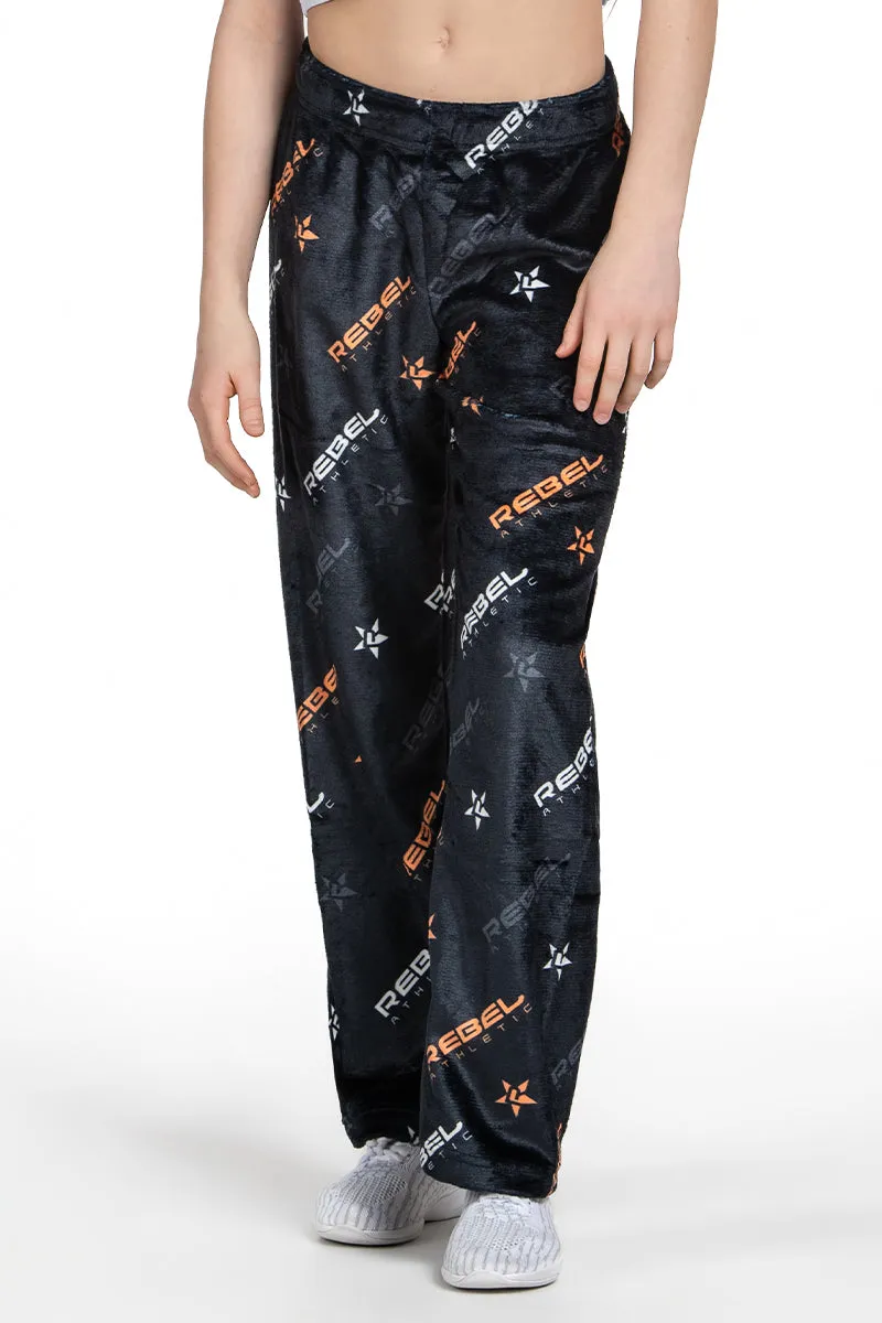 Tangle Free Cuffs Low Maintenance Plush Lounge Pant in Tangerine Rebel Level
