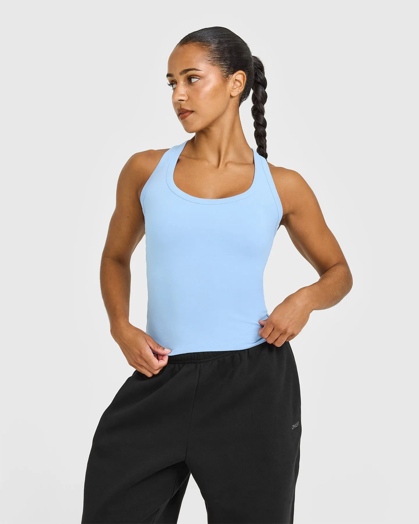 Airtight Zipper Breathable mesh lining WrinkleResistant Technology Cotton Fitted Vest | Washed Powdered Blue