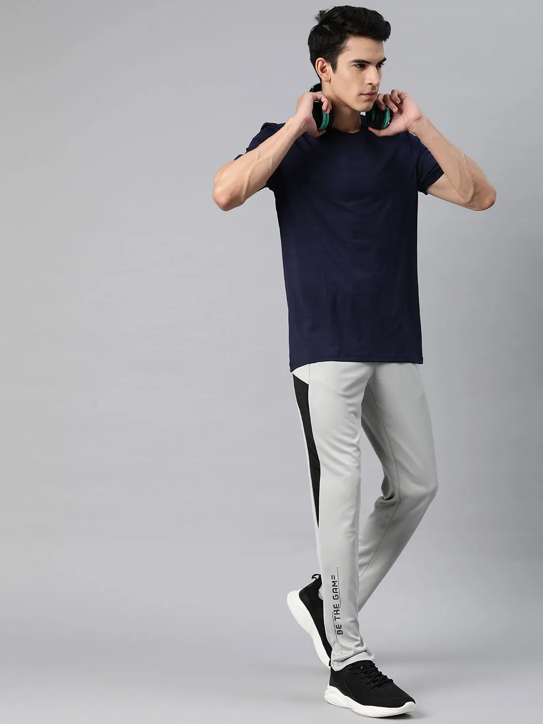 Reflective details Flexible Knee Panels Alcis Men Solid Slim Fit Sports Track Pants